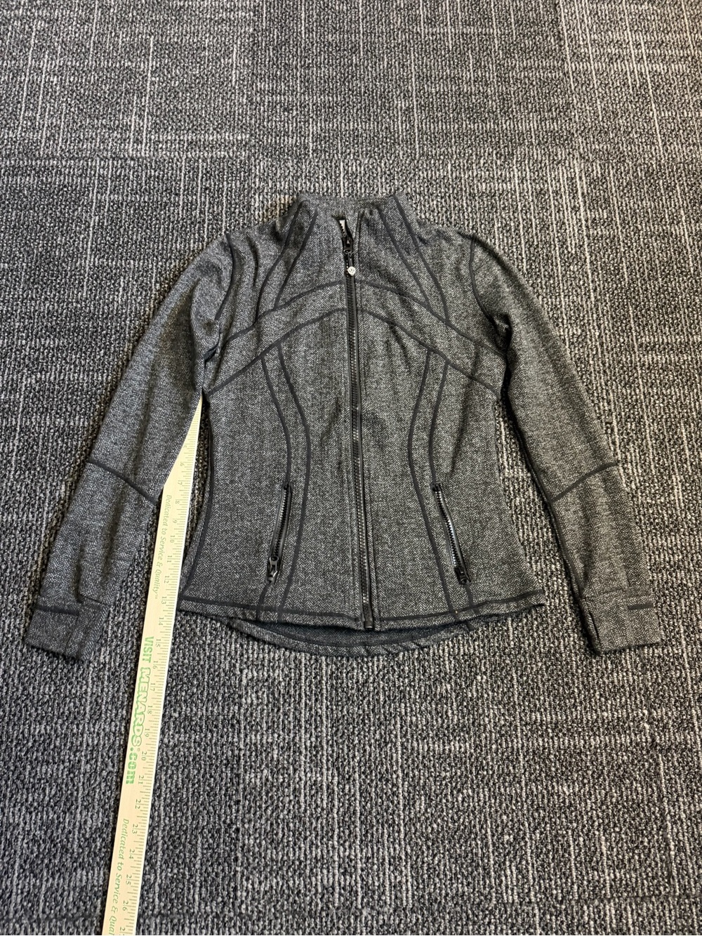 lululemon Define Jacket Herringbone Size 6 Heathered Black Gray Full Zip
